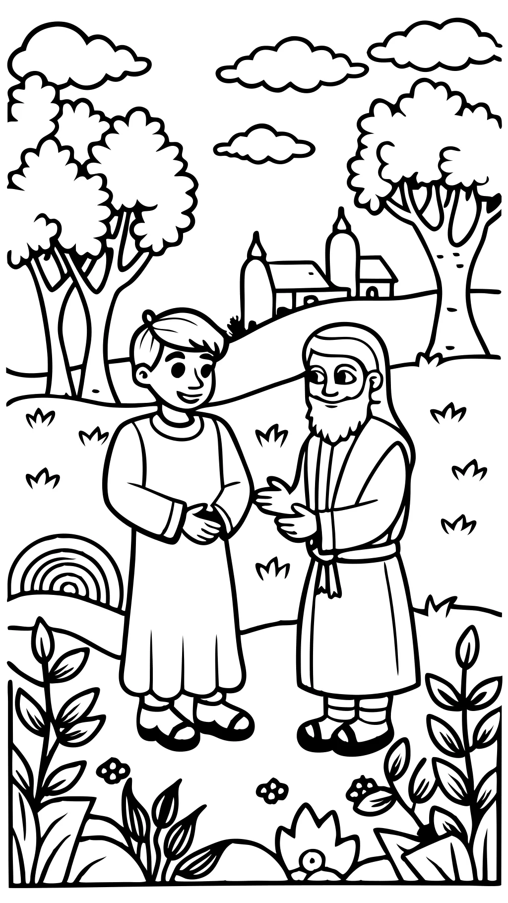 coloring page of david and jonathan